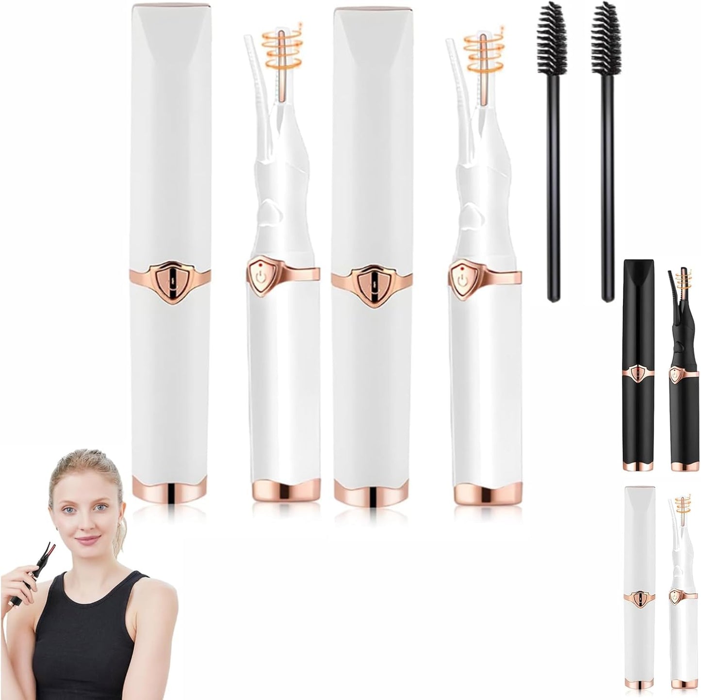 Caedralash Eyelash Curler, New Heated Eyelash Curler, Portable Heated Eyelash Curler, Mini Natural Eyelash Tool, Electric Eyelash Curler, Natural Curling, Smart Temperature Control