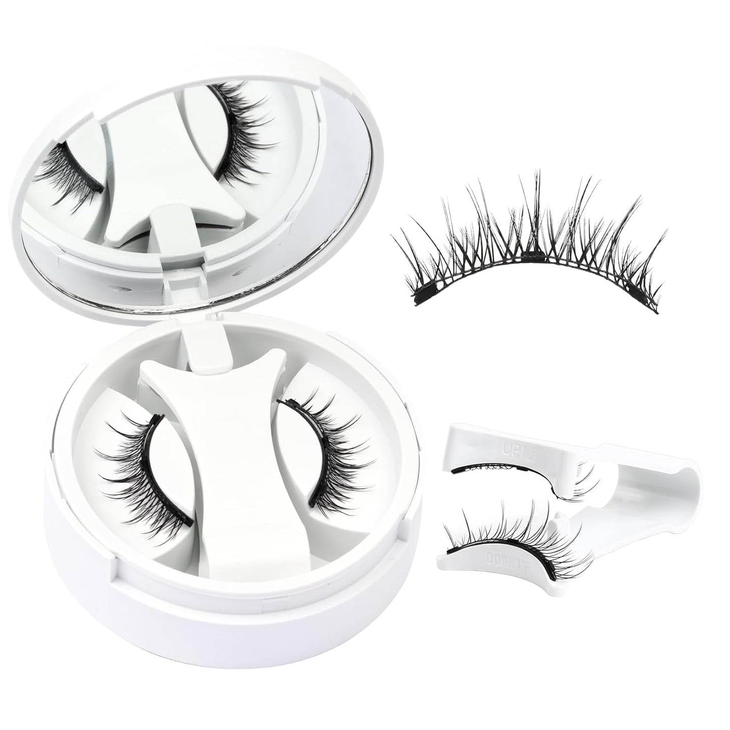 Losha Magnetic Eyelashes with Applicator Reusable No Glue Needed Magnetic Lashes Natural Look 1 Pair Wispy False Eyelashes without Eyeliner (Magical)