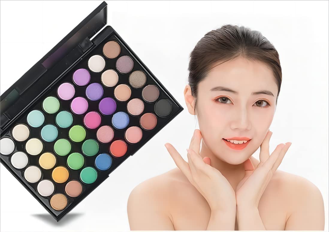 40 color Highly Pigmented Eye Makeup Palette, Matte Shimmer Metallic Eyeshadow Pallet Long Lasting Blendable Natural Colors Make Up Eye Shadows Cosmetics Gift Kit (E02)