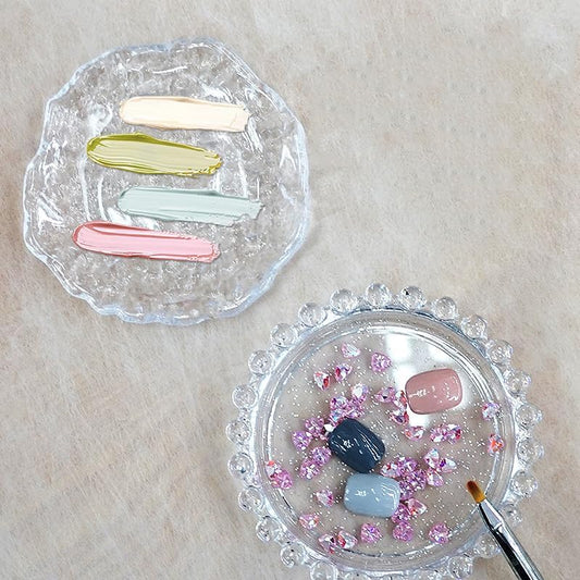 Nail Art Palette Nail Mixing Palette Polish Color Mixing Plate Pearl Edge Nail Holder Display Board Cloud Shape for Nail Art Nail Tip Holder Nail Art Display (Clouds-clear)