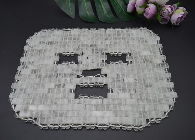 Jade Face Sleeping Mask, Jade Mask for Relieving Face & Eye Puffiness Migraine, Anti Wrinkle Mask Therapy, Yoga Meditation Tools (Clear Crystal)