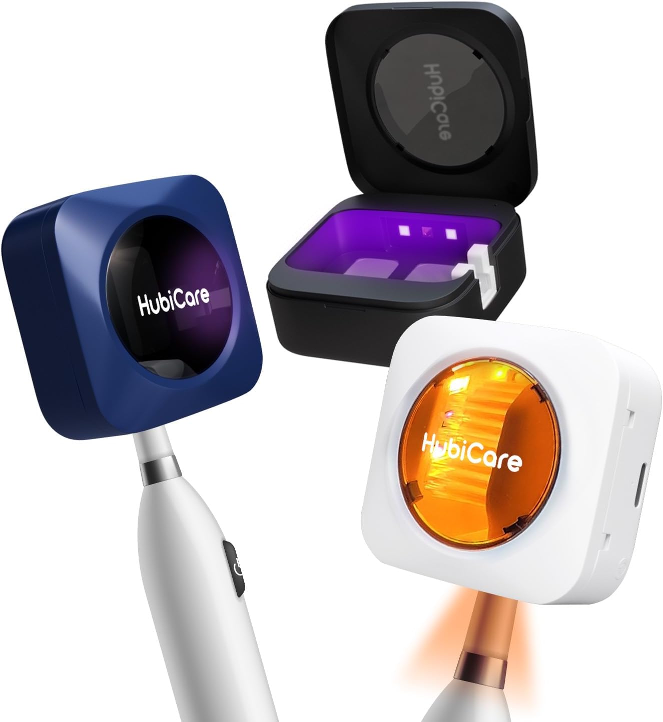 HubiCare Toothbrush Case Set, Toothbrush Covers with Holder, Rechargeable Travel Home Toothbrush And Holder, Cleaner Case for All Electric And Manual Toothbrushes (3 Color Set)