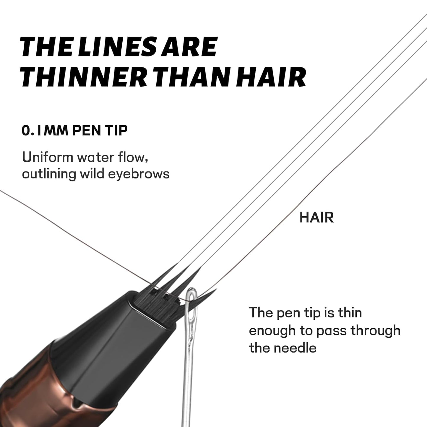 2 Pack Eyebrow Pen, Waterproof Microblading Eyebrow Pencil, 4 Tip Precise Eye Brow Makeup Pen for Women to Effortlessly Create Hair Like Natural Brows, Non Dry Out and Last All Day (Medium Brown)