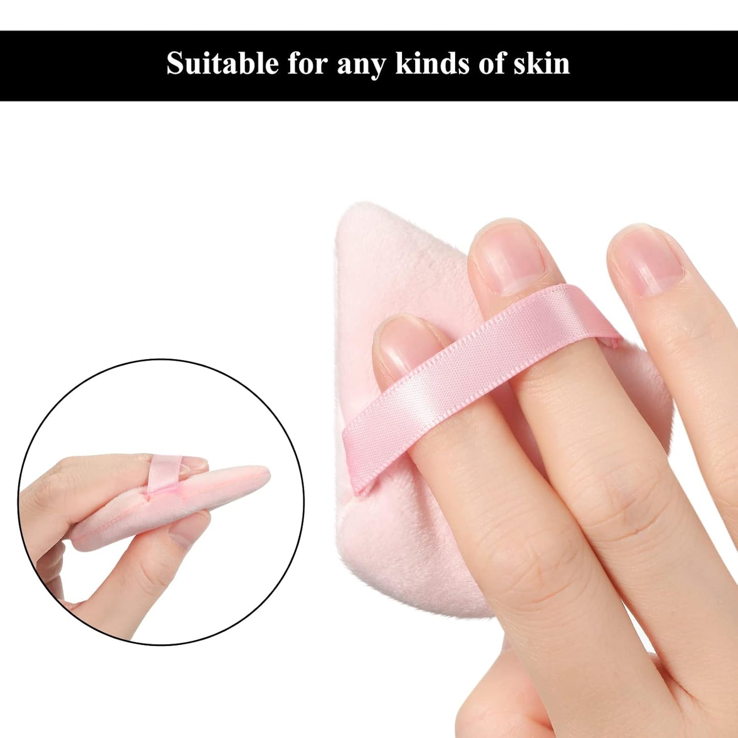 Maitys 12 Pieces Powder Puff Triangle Face Makeup Cosmetic for Loose Powder Soft Body Washable Reusable Foundation Sponge Mineral Wet Dry Makeup Tool for Women(Large, Small,Black, Pink)