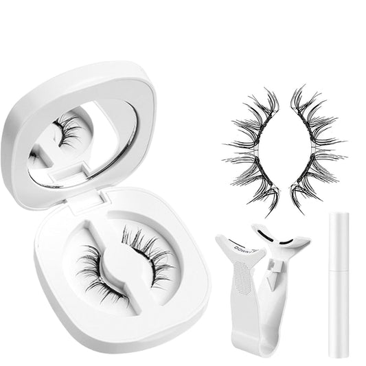 Lumentes Magnetic Eyelashes, Lumentes Magnetic Eyelashes with Applicator, Reusable No Glue Lashes, Natural Look Soft Comfortable Magnetic Lashes, Easy to Wear and Remove (Iris Black)