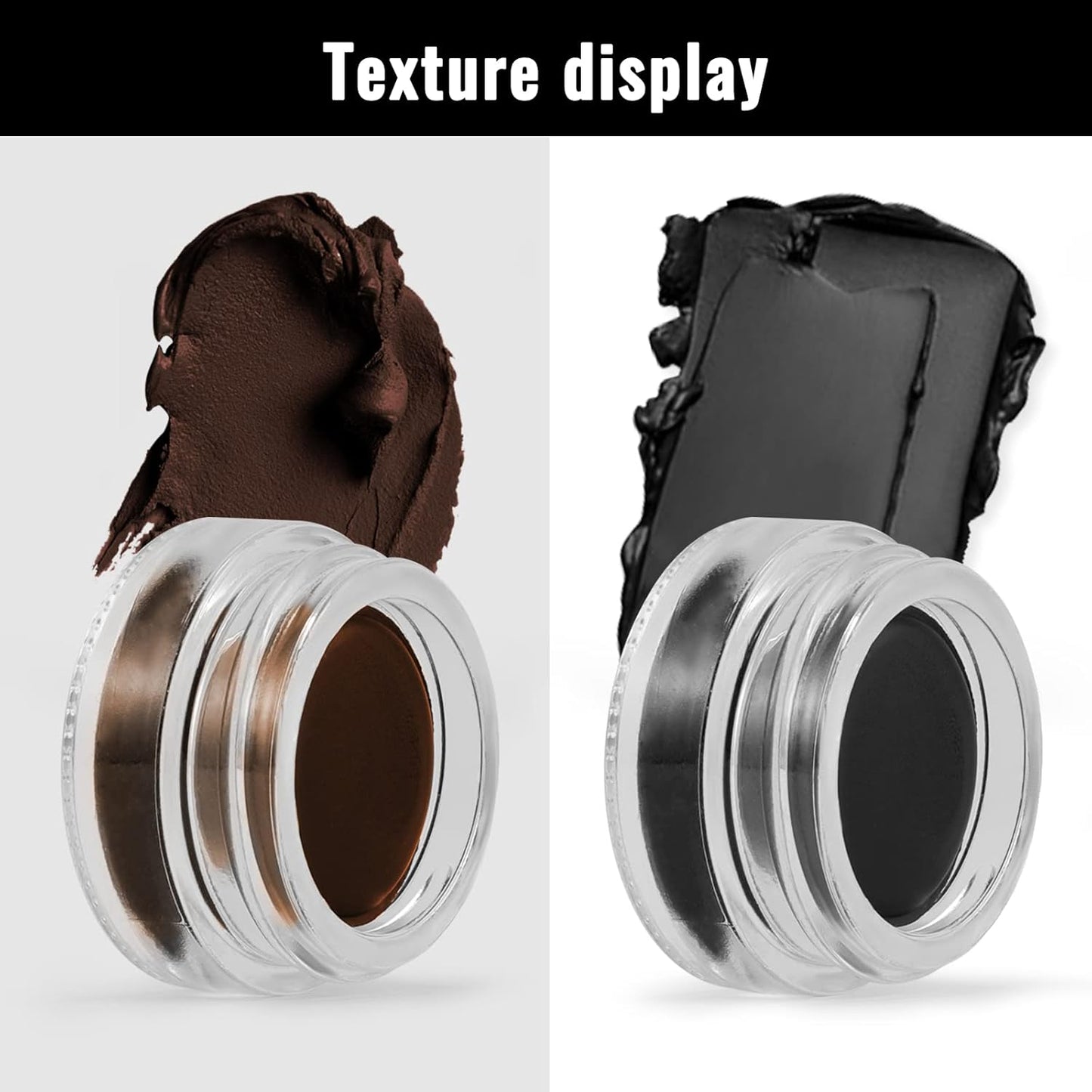 Erinde Brown Gel Eyeliner, Waterproof Cream Eyeliner Gel Pot, High-Intensity Pigments Long Lasting Smudge-Proof Eye Liner Eyebrow Makeup, Waterline Matte Eye Liner with 2PCS Brushes, 06 Brown