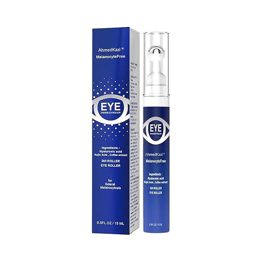 5% Caffeine Eye Serum and Under Eye Roller Cream with 360° Massage Ball for Dark Circles and Puffiness | Under Eye Bags Reduce Wrinkles & Fine Lines | Suitable for All Skin Types | Aloe Scented