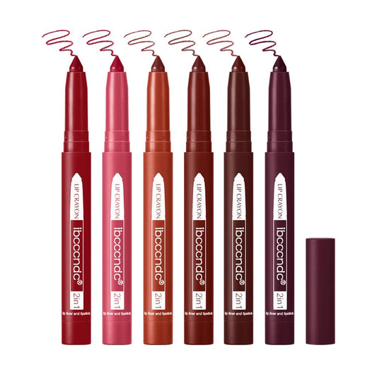 ibcccndc 6PCS Lip Liner and Lipstick Set - High Pigmented Creamy Matte Lip Liner Pencil Set for Girls and Women, Lip Makeup Gift Sets - Waterproof Formula (B)