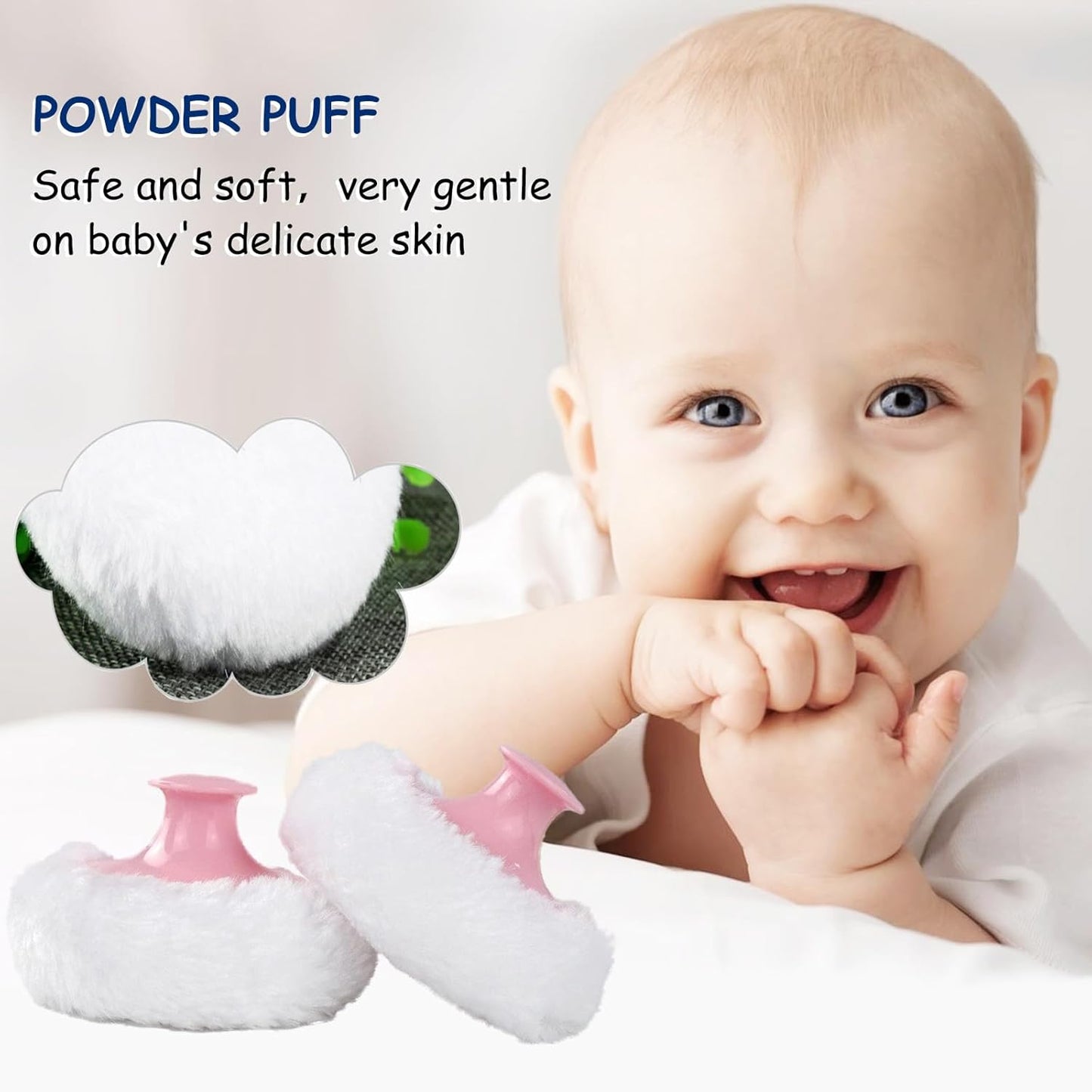 Body Powder Puff and Container for Dusting Powder, Women Powder Puff and Powder Case for Bath and Travel (Dandelion)