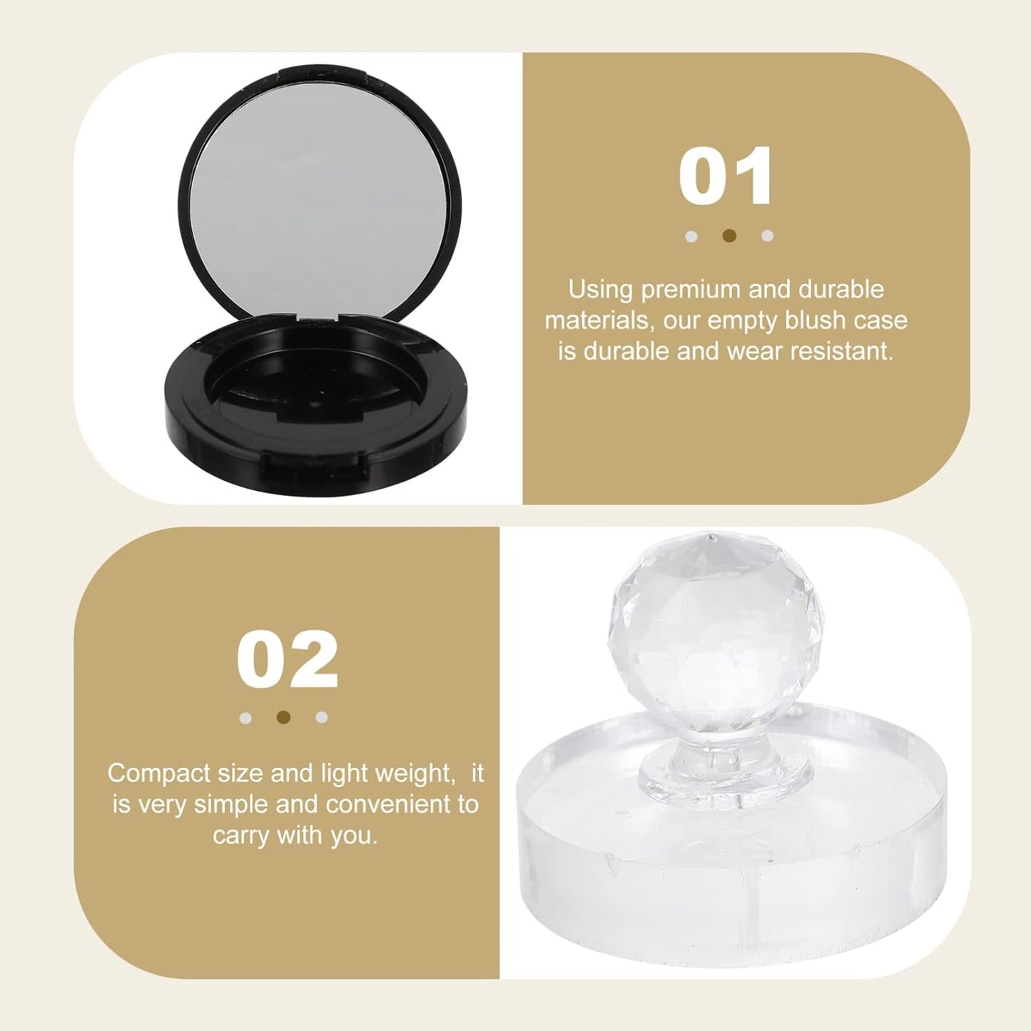 FOMIYES Eyeshadow Pallets Makeup Storage Organizer Box Empty Loose Powder Blush Container Empty Blush Case Loose Powder containers Compact Container: Reusable Eyeshadow Pallets Makeup Pallet