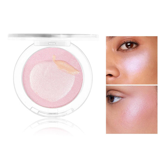 Highlighter Makeup Palette Face Highlighter Palette Glitter Highlighter Powder Palette Iluminadores de Maquillaje for Face Highlighters & Illuminator (Pink)