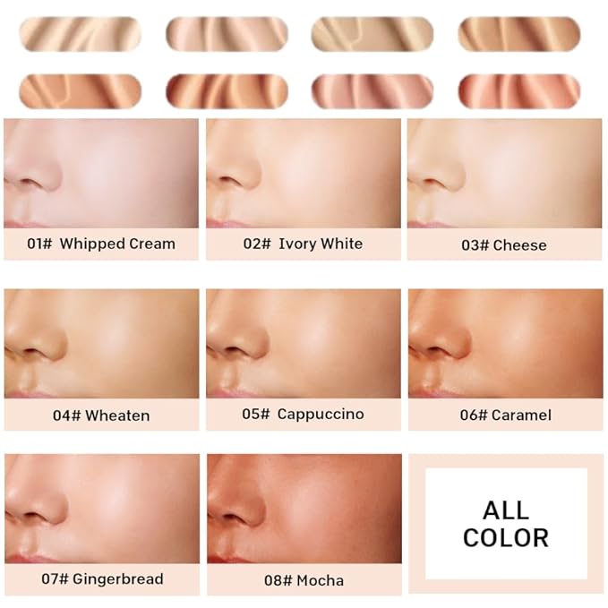 Foundation Full Coverage Liquid Foundation Cream - Lightweight Concealer - Suitable for All Skin Types (ivory white 02)