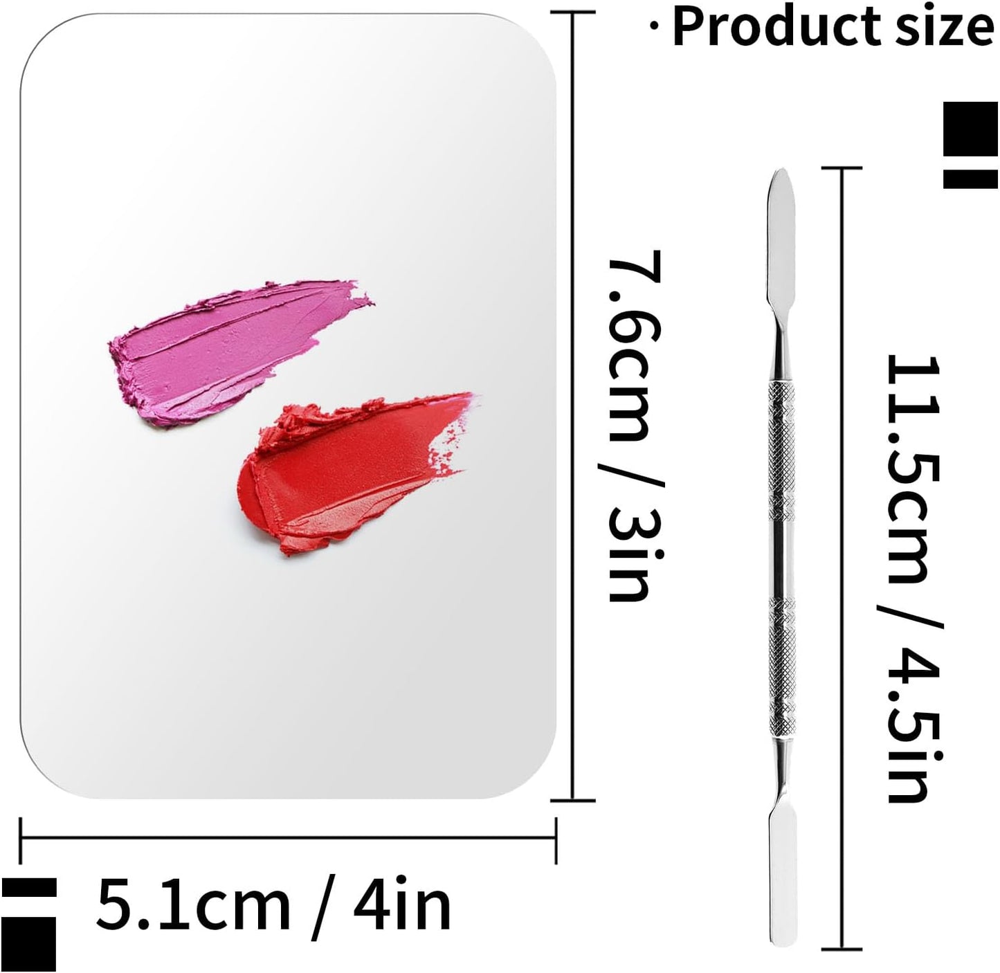 Makeup Foundation Mixing Nail Palette - Stainless Steel Makeup Palette Tray Mixer with Foundation Cosmetic Spatula for Nail Art Palette Makeup Artist Must Haves