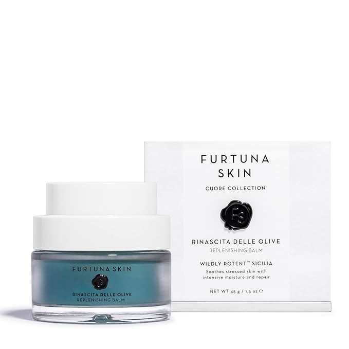 Furtuna Skin Olive Replenishing Balm - Intensive, Hydrating, Repair & Nourishment for Face, Neck, and Declotte - Organic and Vegan Ingredients, EWG Verified
