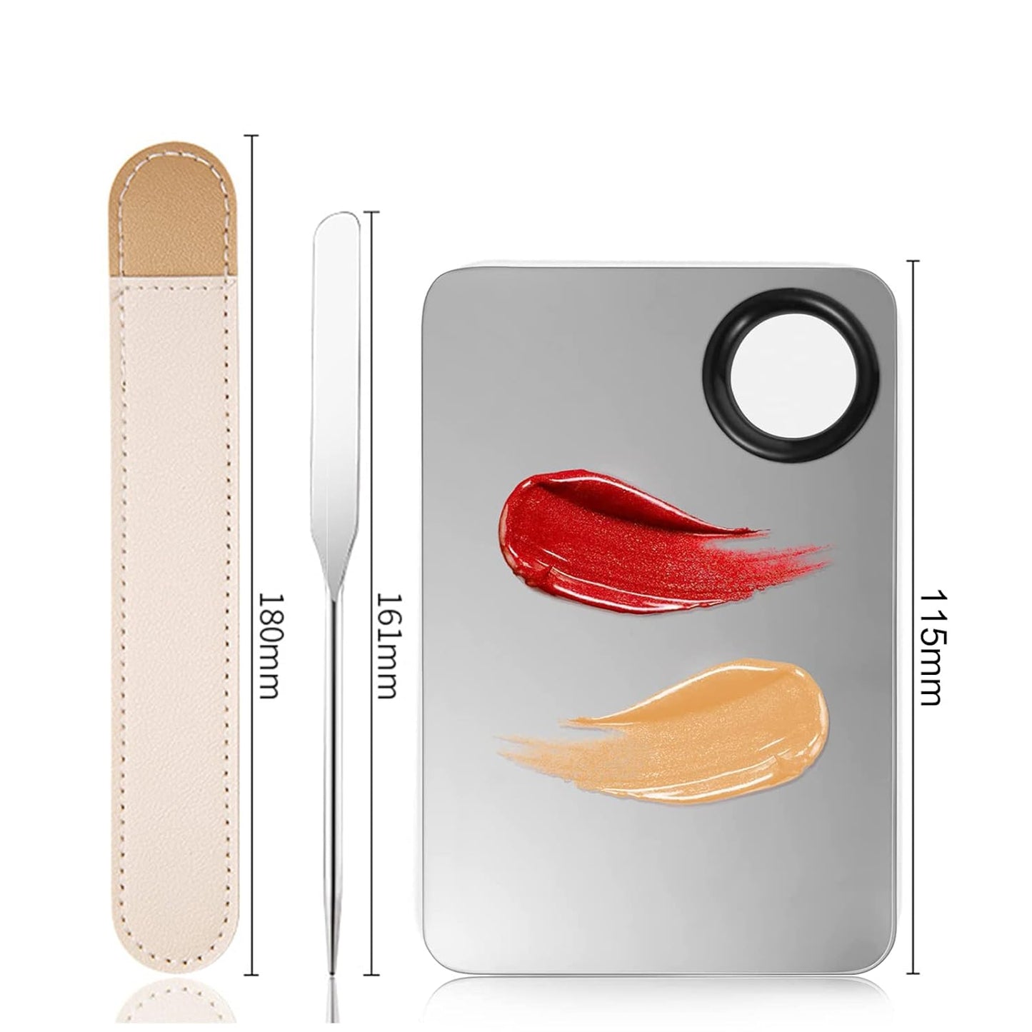 Makeup Mixing Palette, KissDate Korean Spatula Makeup Palette with Foundation Spatula, Stocking Stuffers Christmas Gifts for Women Stainless Steel Picasso Makeup Spatula Mixing Tray Makeup Mixer