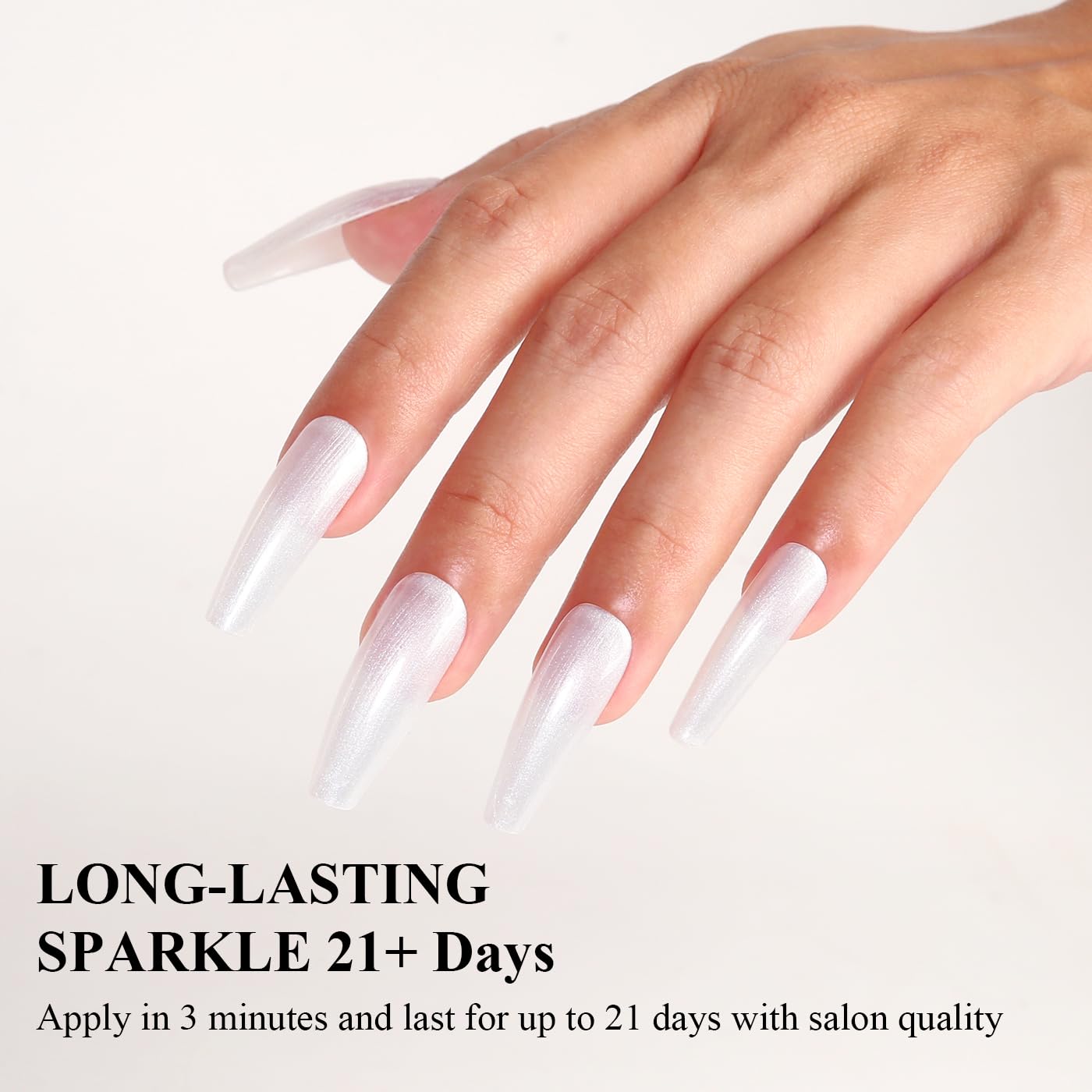 Imtiti Pearl Gel Nail Polish, White Pearl Iridescent Glitter Gel Polish Diamond Shimmer Sparkle Soak Off UV LED Nail Gel Polish Autumn Winter Gel Polish Manicure Gel Nail Kit 10ML