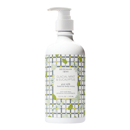 Beekman 1802 Glacial Mint & Eucalyptus Goat Milk Body Lotion - Scented - 12.5 oz - Hydrating & Deeply Moisturizing - With Shea Butter & Jojoba Seed Oil - Good for Sensitive Skin - Cruelty Free