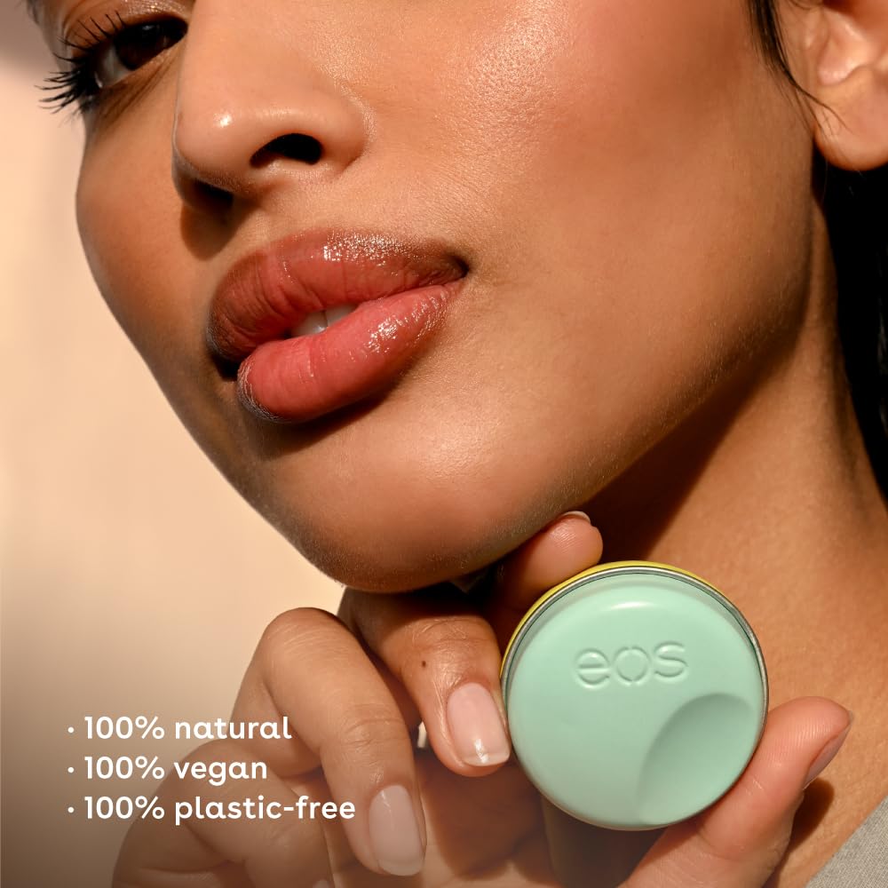 eos Plant-Based Vegan Lip Salve - Sweet Mint, 100% Natural Formula, Cocoa Butter Lip Balm with Upcycled Olive Squalane, Cruelty-Free, 0.42 oz