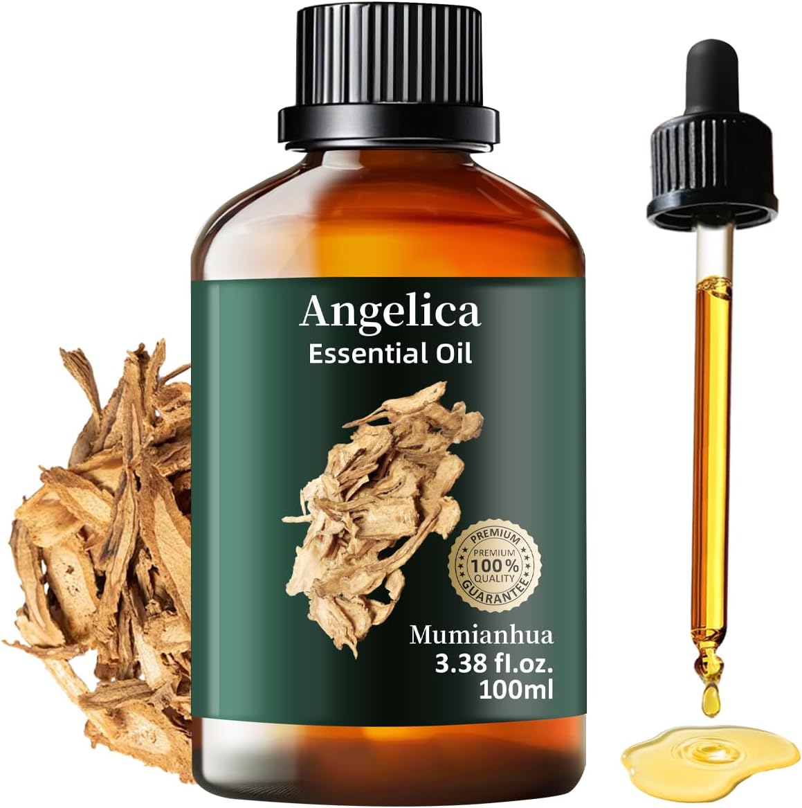 Angelica Root Essential Oil Pure Mumianhua Natural Angelica Oil for Diffuser, Aromatherapy, Skin, Hair, Massage & Candle Making 3.38 Fl Oz