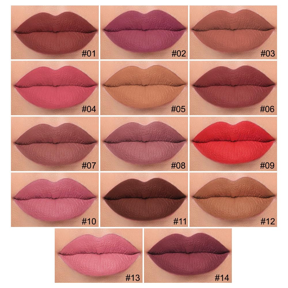 evpct Longwear Liquid Lip Liner Stain Marker Pen Long Lasting Waterproof, Maroon Dusty Mauve Matte Semi Permanent 24 Hour Lip Liner and Lipstick Combo, Color Stay Lipliner All Day, Lips Stain peel off