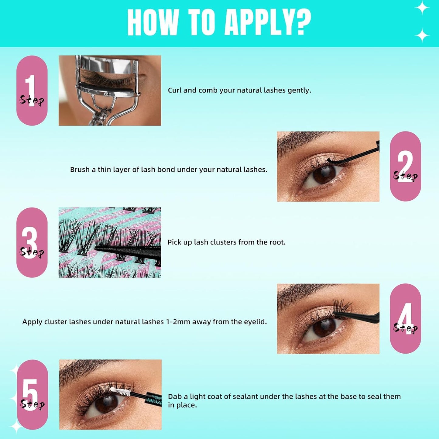 Lash Clusters Wispy 280PCS Eyelash Extension 30D 40D Cluster Lashes Individual Lashes DIY Lash Extension Natural Look Cluster Eyelash Extensions Soft False Eyelashes at Home for Beginners(10mm)