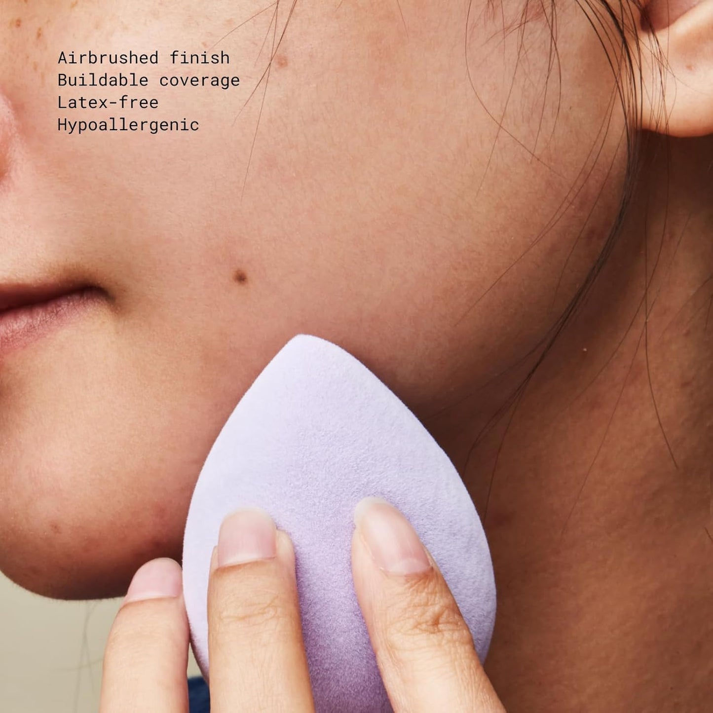 JUNO & Co. Microfiber Makeup Sponge, Dual Layer Technology for Full Coverage Flawless Makeup Blender for Foundation, Powder and Cream (Lavender Style and Purple Color)