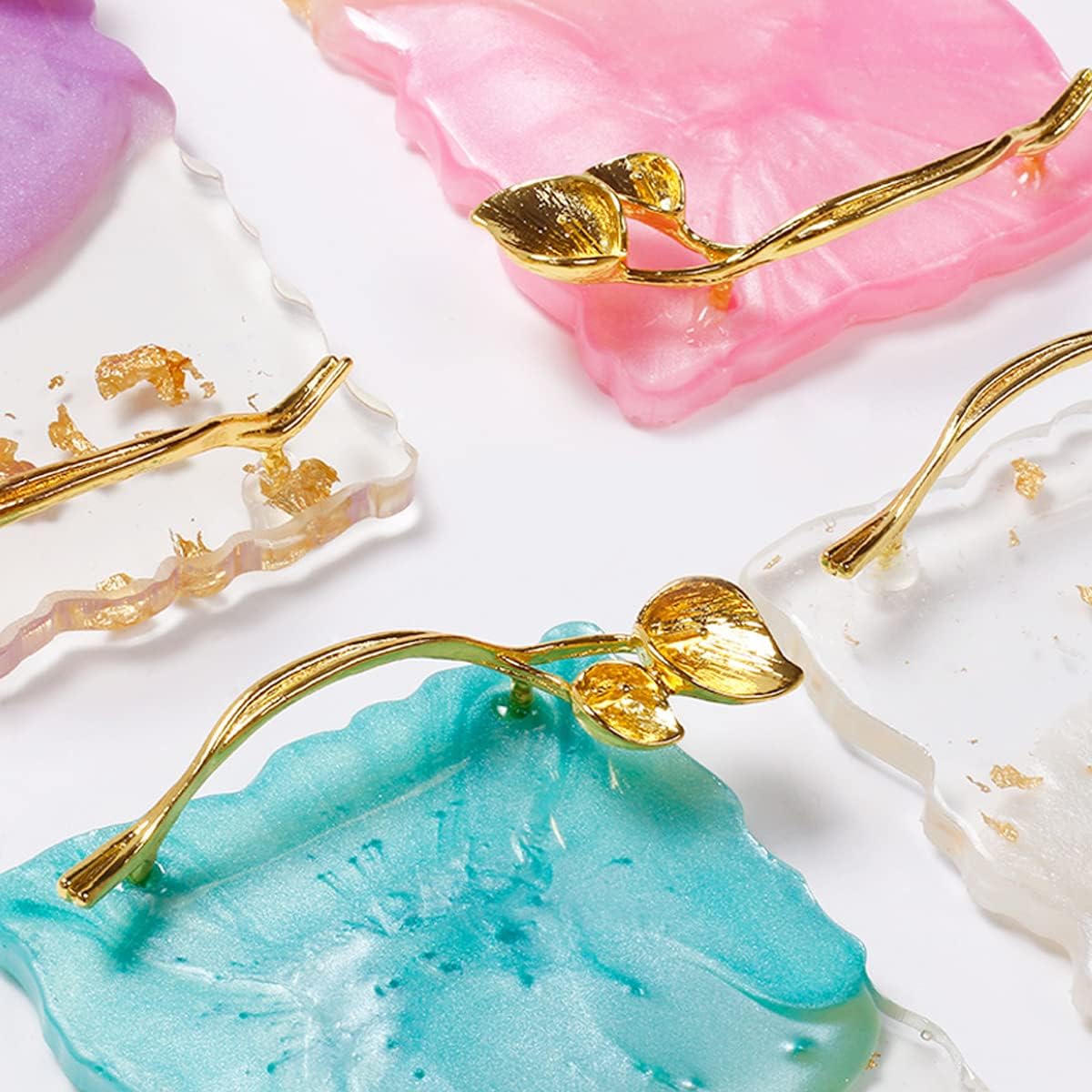 2023 Retro Nail Art Palette, Nail Painting Mixed Color Palette with Leaves Handle, Nail Holder Gel Color Makeup Display Board Pallet (Purple)