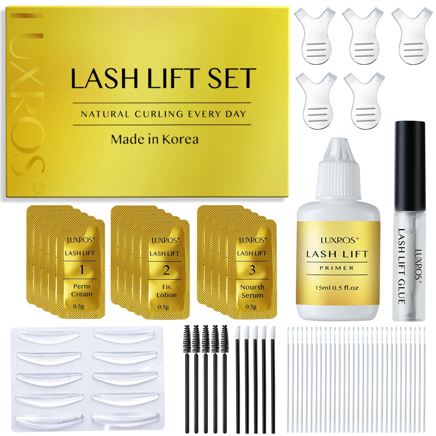 Lash Lift Kit for Eyelash Perm: Advanced Korean Thio-Free Keratin Formula for Long-Lasting Curl – Gentle Lash Lifting Set for Home or Professional Use – Also Great for Brow Lamination