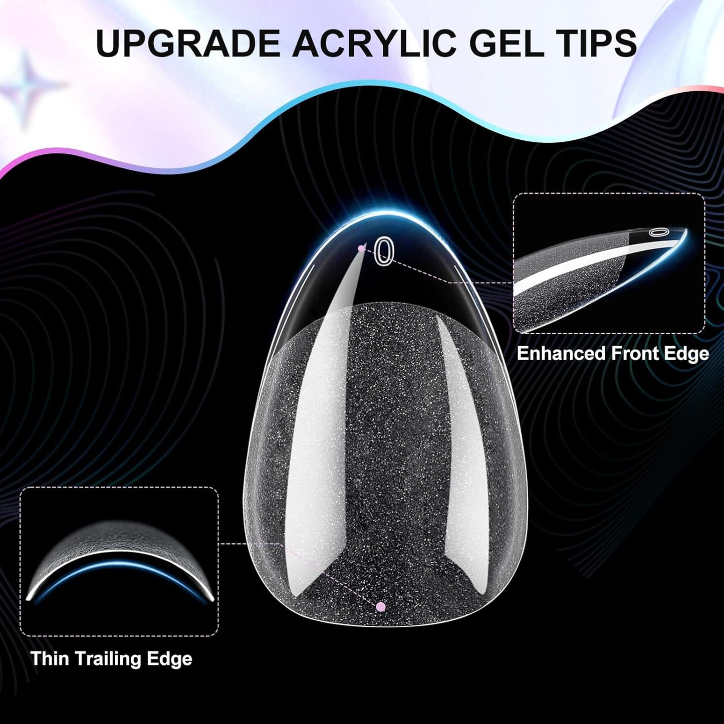 Almond Nail Tips Extra Short Soft Gel Nail Tips 240Pcs Short Almond Shaped Full Cover Nails Tips Half Matte Gelly Press on Fake Nails Tip for Acrylic Nail Tip Extension Home DIY & Salon Nails 12 Sizes