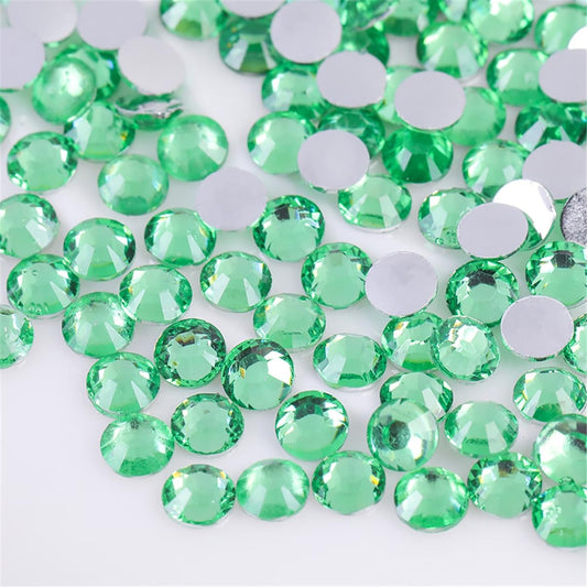 3000 Pieces SS12 3mm Flatback Rhinestones Clear Glass Round Gems Crystals for Nail Art DIY Crafts Clothes Shoes Bags （Green）