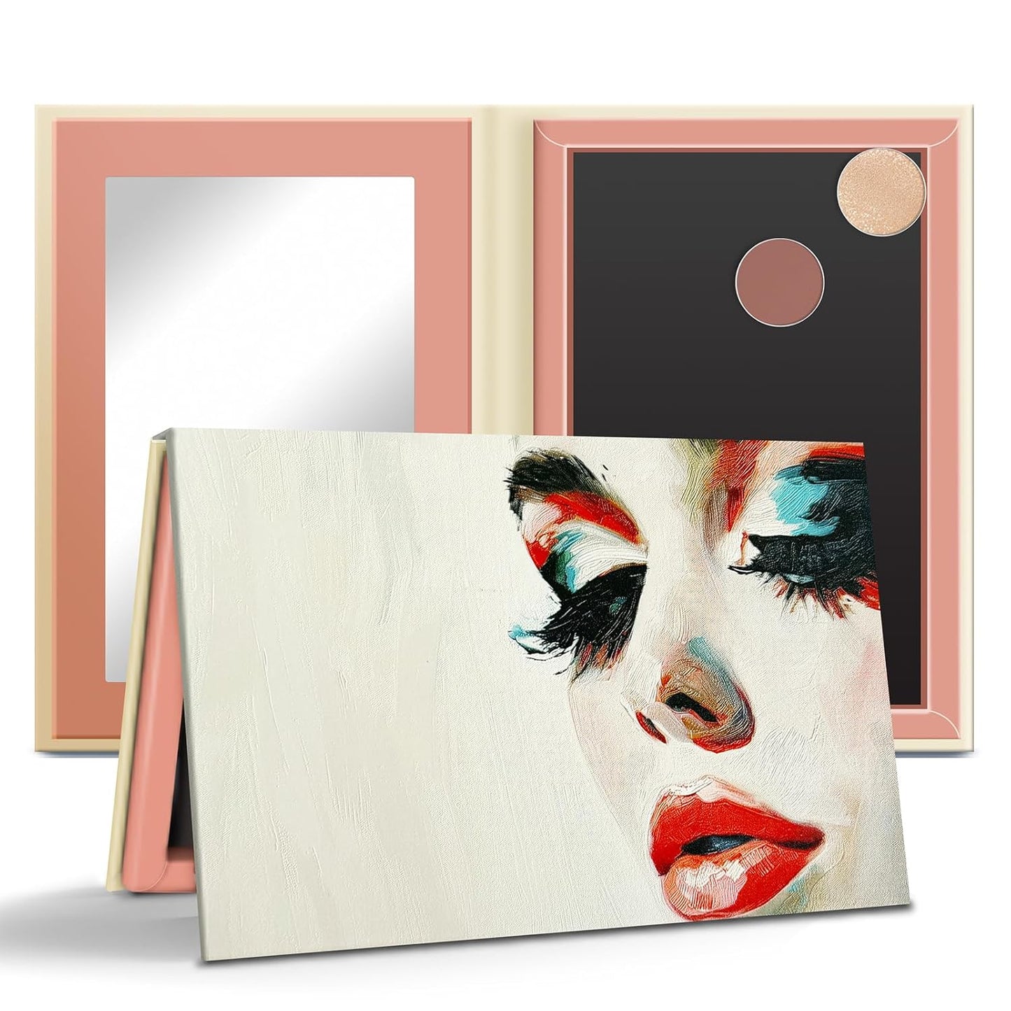 Magnetic Eyeshadow Palette, Empty Makeup Palette Organizer with Mirror Inside, Oil-Painting Decorated Art Paper Palette (Your Art)