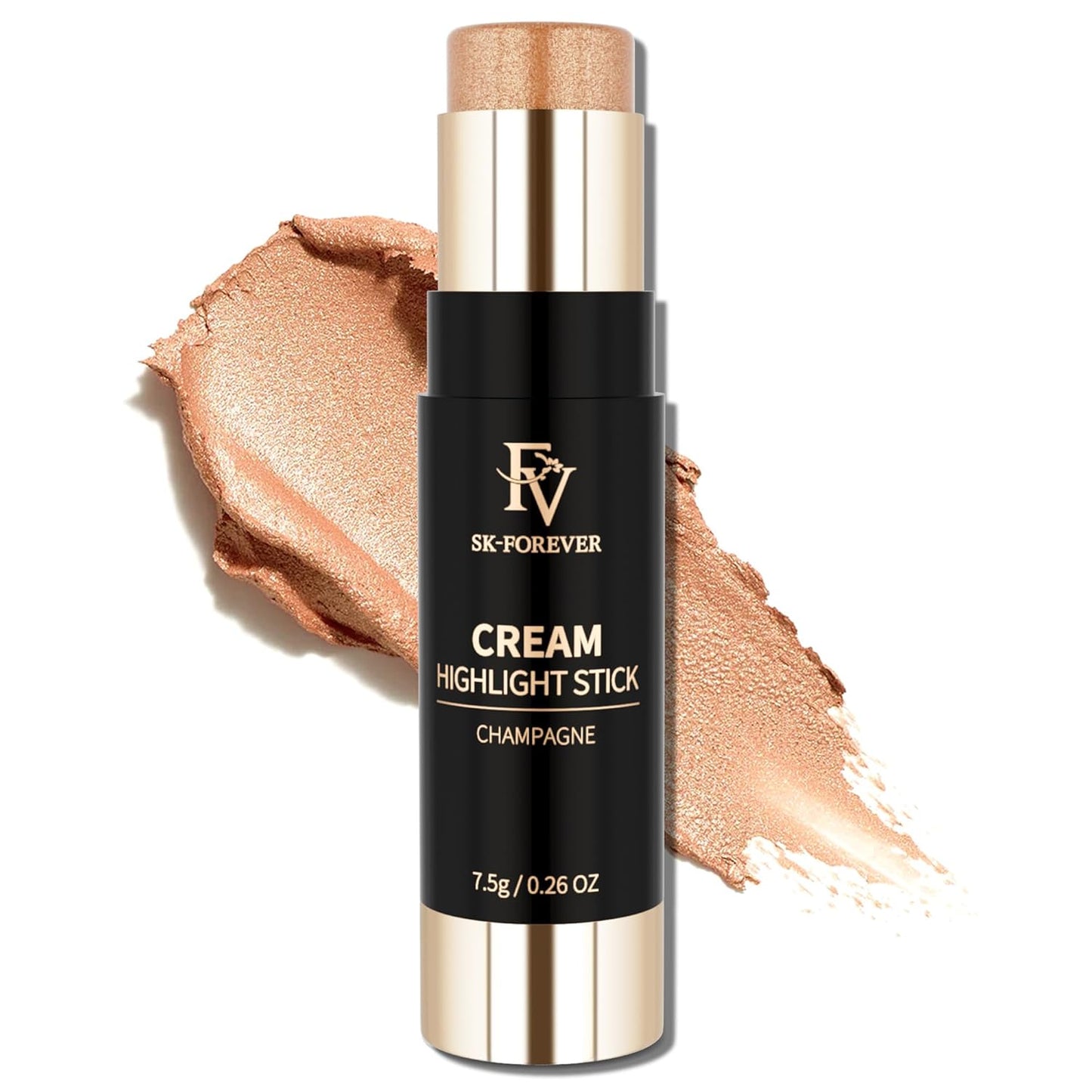 FV Cream Highlighter Stick, Blendable & Long Lasting Highlight Stick with Natural Finish, Shimmer Face Highlighter Makeup for Glowing Skin & Eyeshadow, Cruelty-free, 03 Champagne