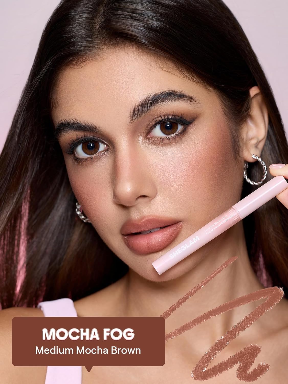 SHEGLAM Cloudline Blur Lip Liner Long Lasting,Vegan & Cruelty-Free Lip Stain-Mocha Fog
