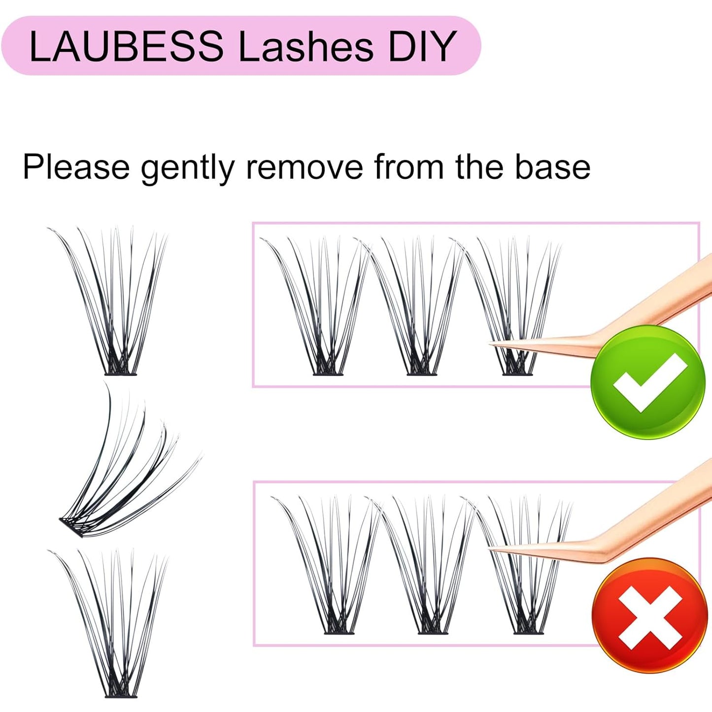 Eyelash Clusters LAUBESS Lash Clusters Individual Lashes Cluster Eyelash Extensions DIY at Home Waterproof Cluster Lashes (20D-C-Mix9-16)