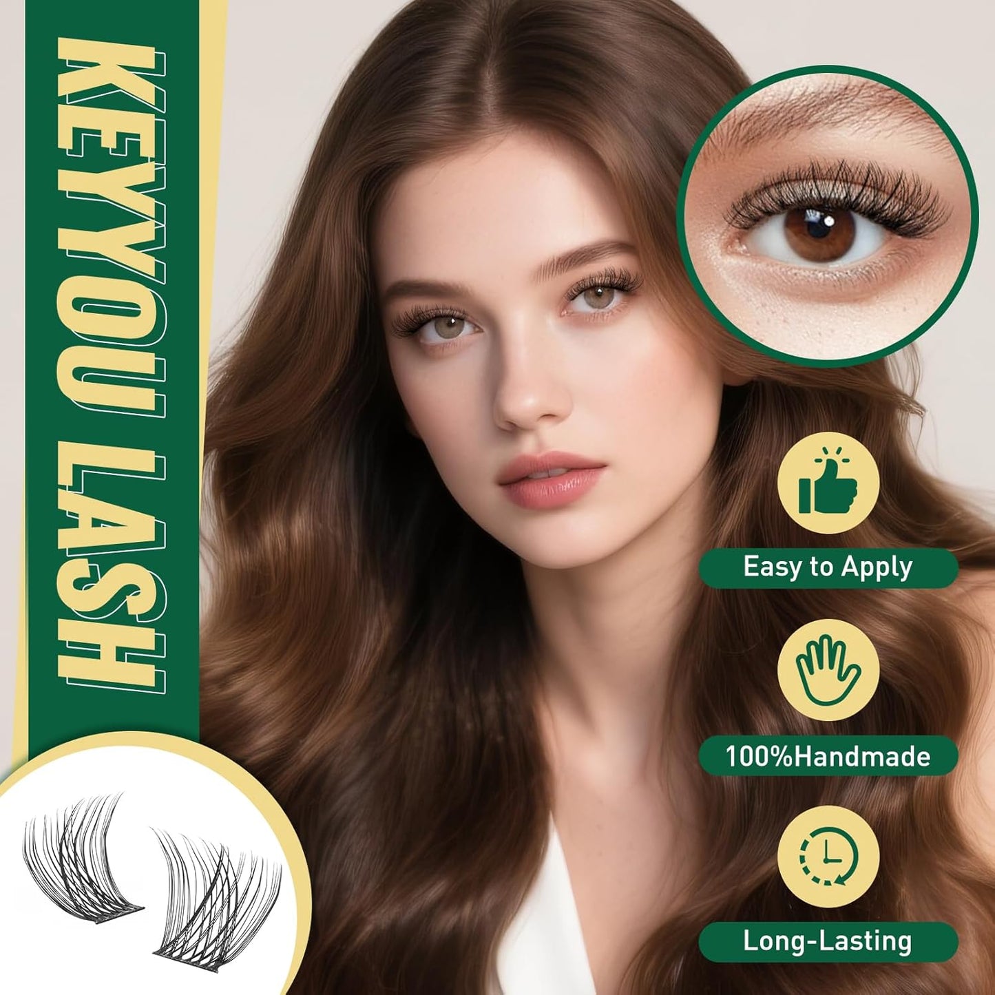 KEYYOULASH DIY Lash Extension Kit 144pcs 8-18MIX Lash Clusters Eyelash Extension Kit with Lash Bond and Seal,Remover,Applicators for DIY Lash Extensions at Home (KY02 Kit)