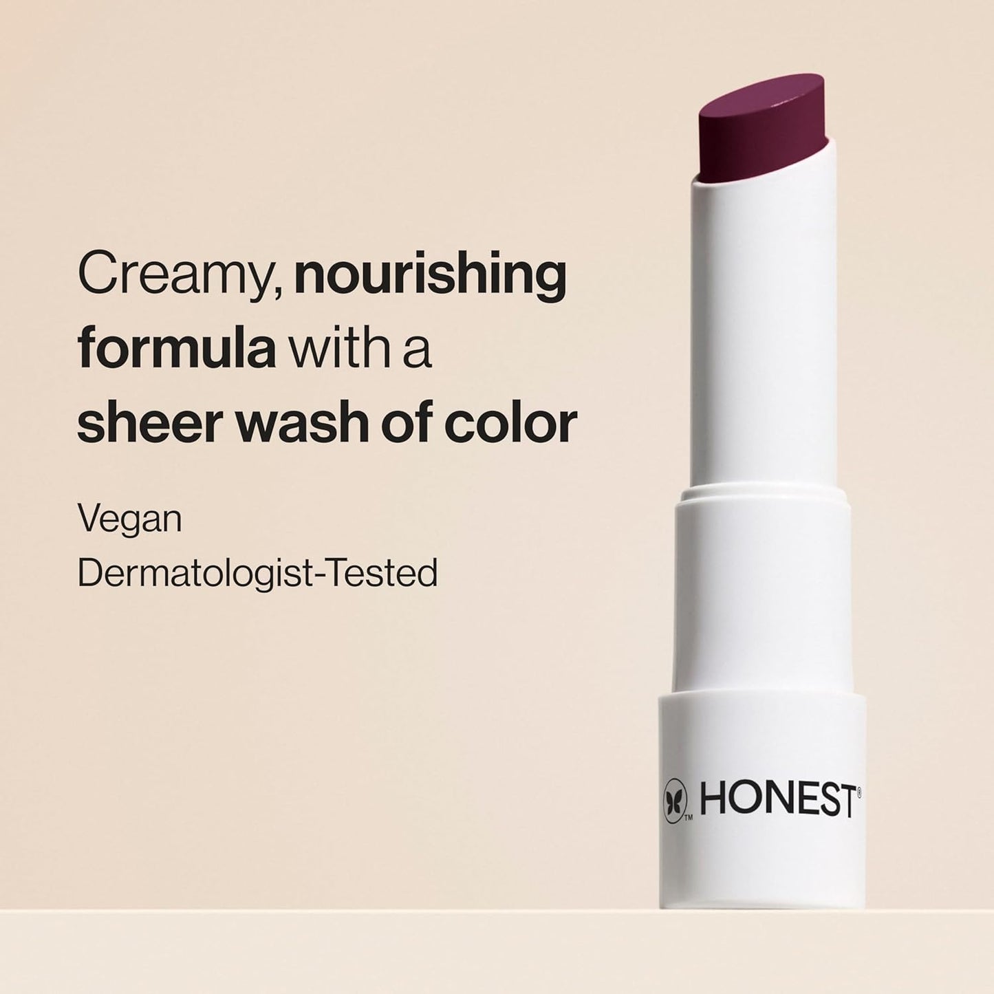 Honest Beauty Moisturizing Vegan Tinted Lip Balm | Antioxidant-rich Acai Extracts + Avocado Oil | Paraben Free + Cruelty Free | Plum Drop