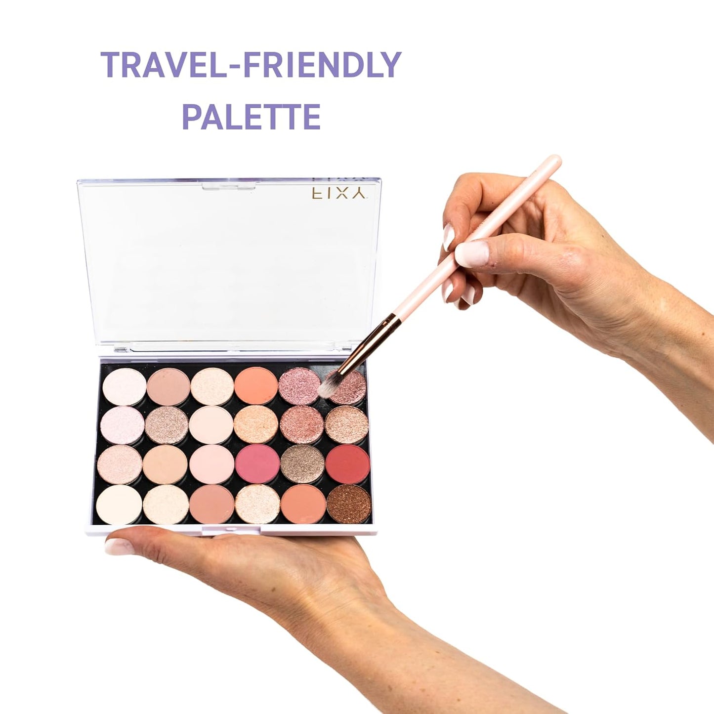 FIXY 2 Sets of Small Magnetic Makeup Organizer with Clear Top – Depot, Organize & Declutter Your Makeup–Travel-Friendly Empty Palette for Eyeshadow, Blush & More, Customizable & Portable- 5.7"x4.3"