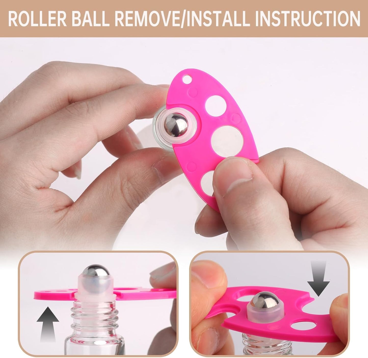 inice 10ml Roller Bottles for Essential Oils Thick Clear Glass Roll on Bottle Applicator Stainless Steel Ball Metal Cap Daily Care (Clear Rolelr Bottles)