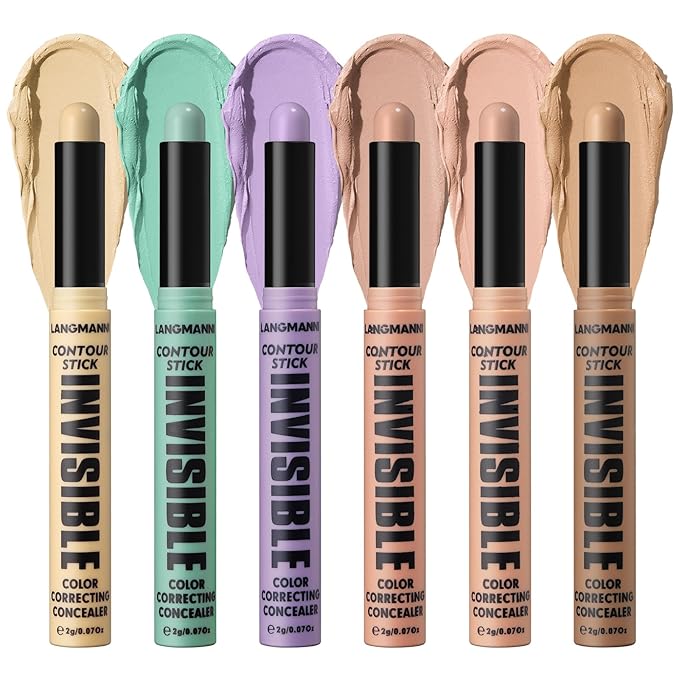 Jolilab 6 Color Contour Stick Concealer Stick Cream Palette Contour Multifunctional Contouring Makeup Kit for Face Highlighter Makeup Stick Set Long Lasting & Waterproof(6PCS Set, 1)