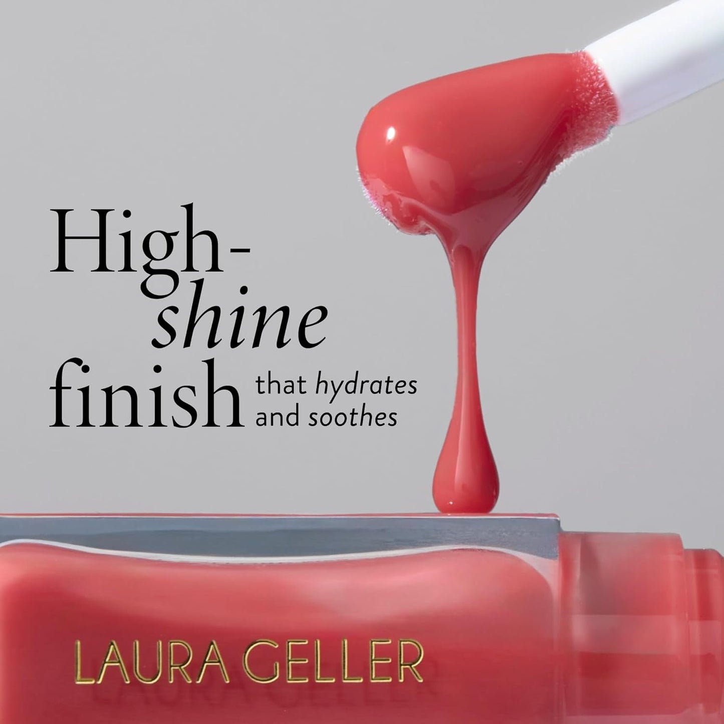 LAURA GELLER NEW YORK Fine Shine Glossy Lip Oil, Rose Garden - Hydrating Squalane - Pink Lip Gloss