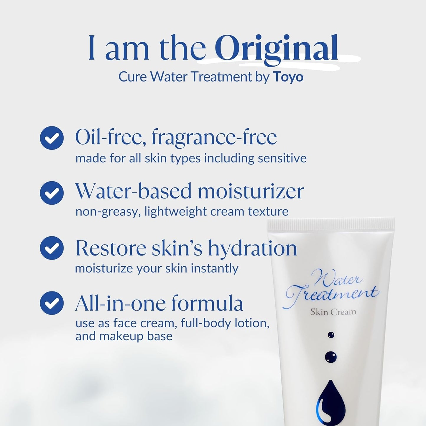 Cure by Toyo | Water Treatment Oil-Free Moisturizer | Face Cream and Body Lotion | Non-Greasy | Sensitive & Dry Skin | 3.5 Ounce