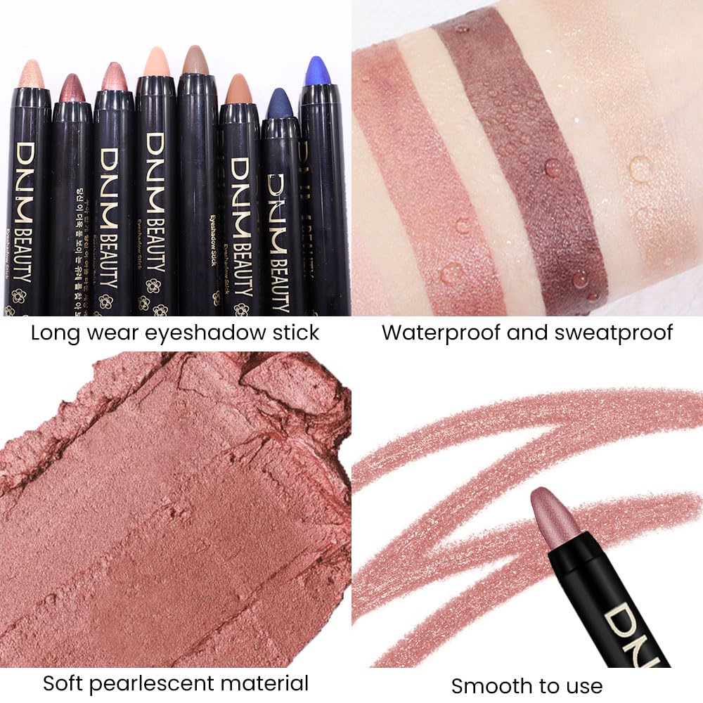 evpct 2Pcs Cream Eye Shadow Brightener Sticks Set for Eyes, Caramel Matte Pencil Eye shadow Applicator Stick Pen Palette Makeup Waterproof sombras en crema para ojos 18 + 27