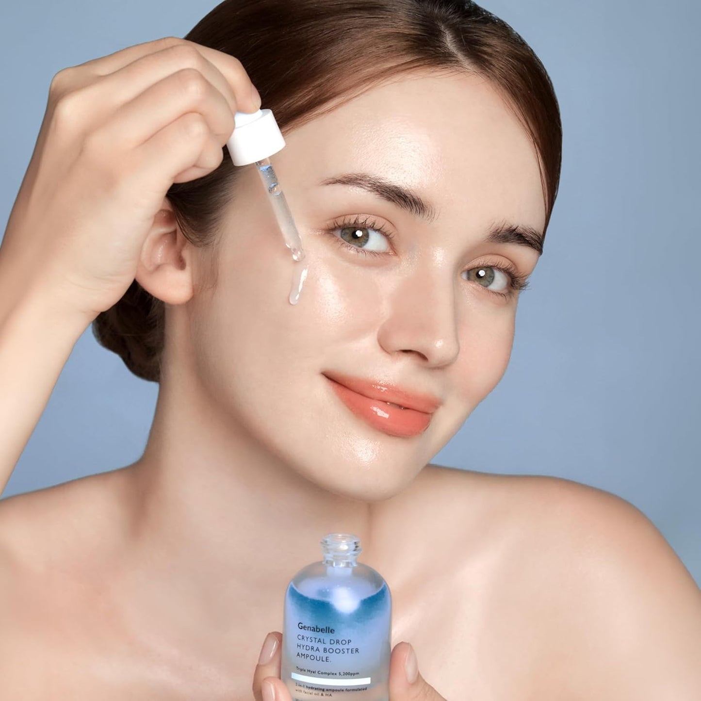 Crystal Drop Hydra Booster Ampoule – Hydrating Serum with Hyaluronic Acid, Panthenol & Jojoba Oil for Skin Barrier and Glow – 1.01 fl.oz