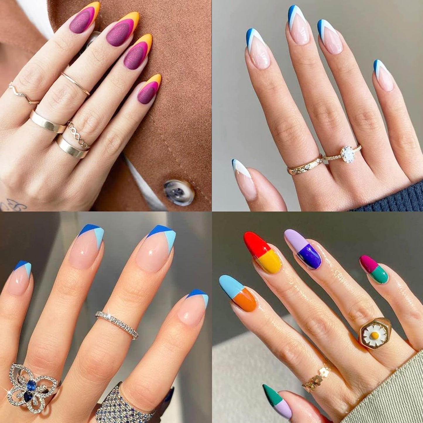 1860 Pcs French Tip Nail Guides, Self-Adhesive French V-Shaped Moon Shaped Manicure Strip Stickers for Edge Auxiliary Black DIY Decoration Stencil Tools(5 Designs, 36 Sheets)