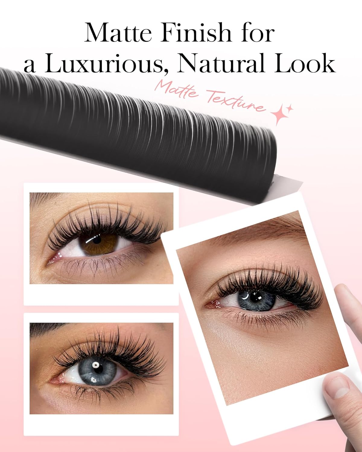 BEYELIAN Ellipse Flat Lash Extension 16 Rows 0.15 C Curl 16mm Single Length Tray Flat Eyelash Extension Matte Black Classic Lash Extensions Professional Supplies