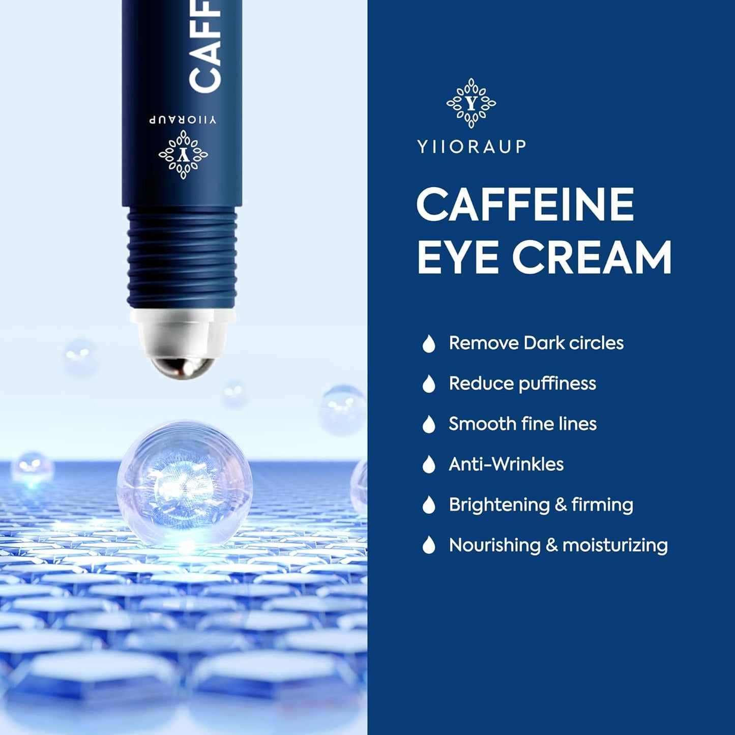 Eye Roller for Bags for Men: Men’s Caffeine Under Eye Cream for Puffy Eyes and Dark Circles Treatment – Cooling Stick Depuffer for Puffiness Reducer 0.45 fl. Oz.