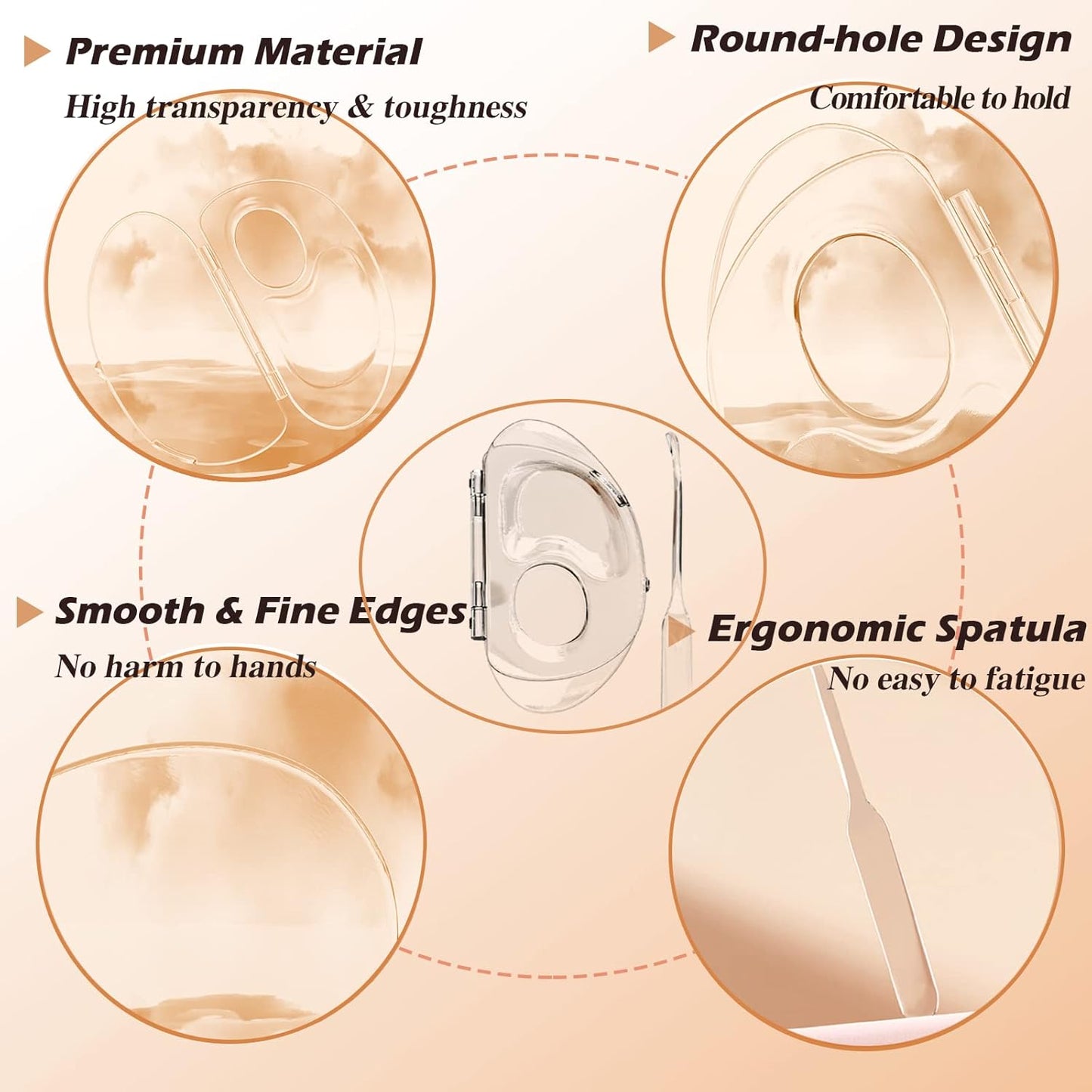 180 Degree Folding Acrylic Makeup Mixing Palette, Plastic Foundation Makeup Facial Palette with Felt Bag, Transparent Spatula Tool for Eyeshadow Liquid Foundation Cosmetic Pigment Mixing