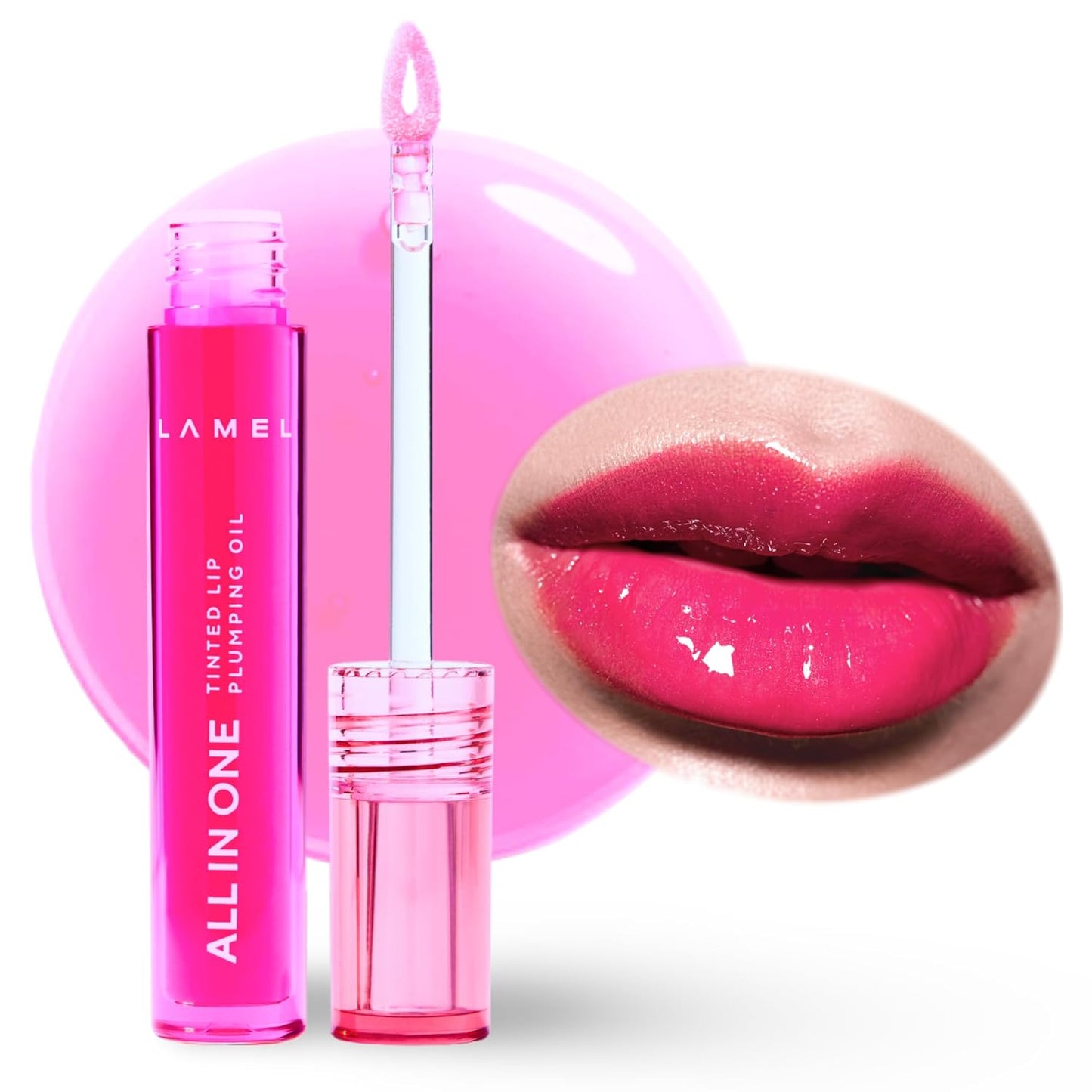 All-in-One Lip Tinted Plumping Oil - Universal Color & Moisture, Soft Balm for Day & Night Use, Lip Mask&Lip Gloss - Long-Lasting & Scented, Berry Ice 404-3ml/0.1fl.oz