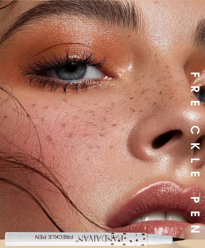 Freckle Pen 4 Colors Natural Freckle Pen Fake Freckle Pen Waterproof Long Lasting Soft Spots Natural Relaxing Sun Makeup (Natural Coffee)
