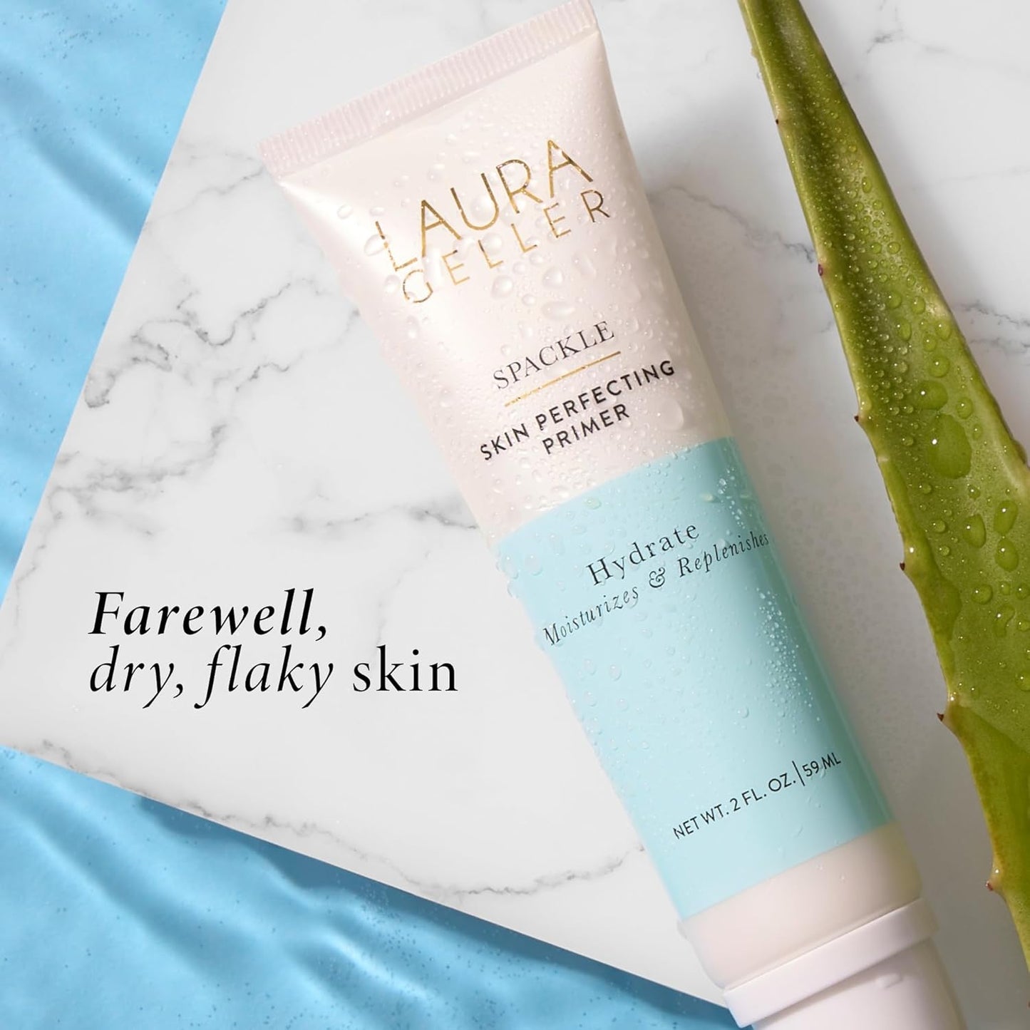 LAURA GELLER NEW YORK Laura's Must-Haves Kit 3pc: Baked Balance-n-Brighten Powder Foundation, Golden Medium + Spackle Skin Perfecting Makeup Primer, Hydrate + Airbrush Round Kabuki Brush